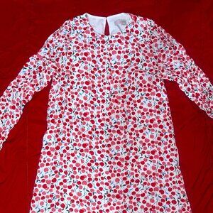 LOFT White Cherry Print dress